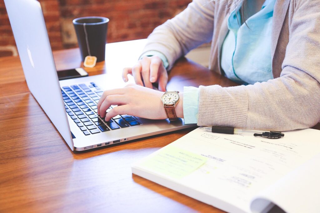 Regulatory professional working on laptop - image by startupstockphotos